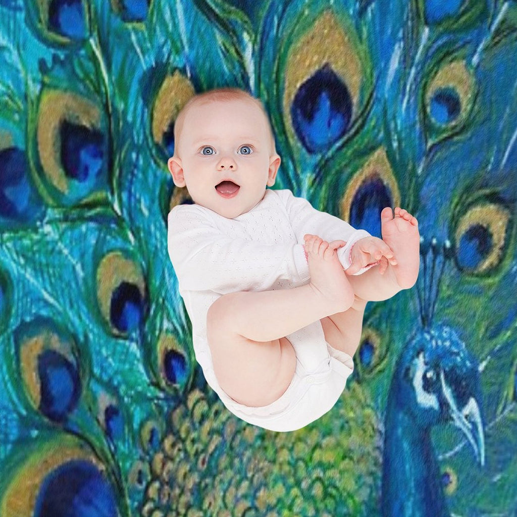 Beautiful Painted Peacock in Its Full Glory Durable Throw Blanket