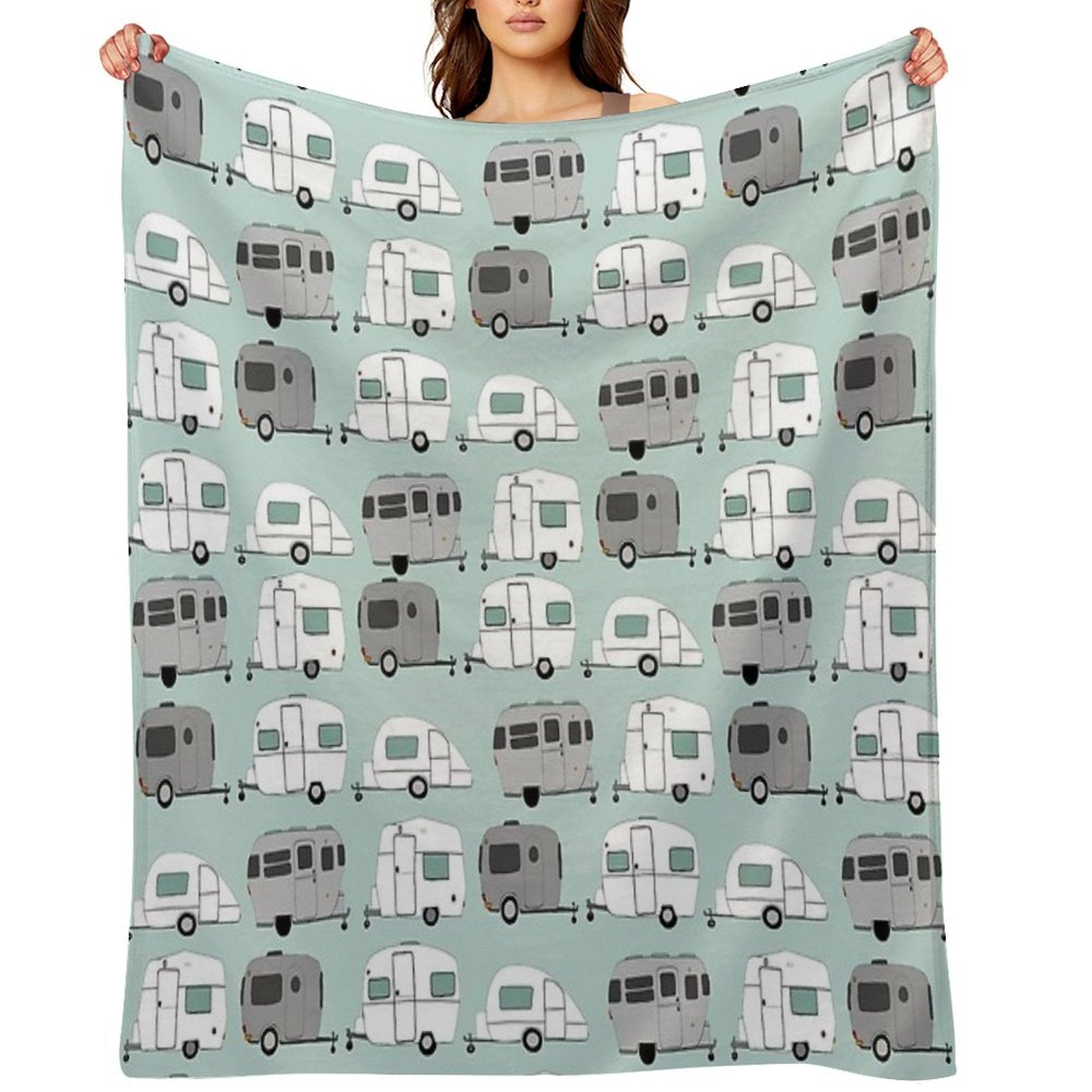 Chromatic Vintage Caravan Pattern Compact Throw Blanket