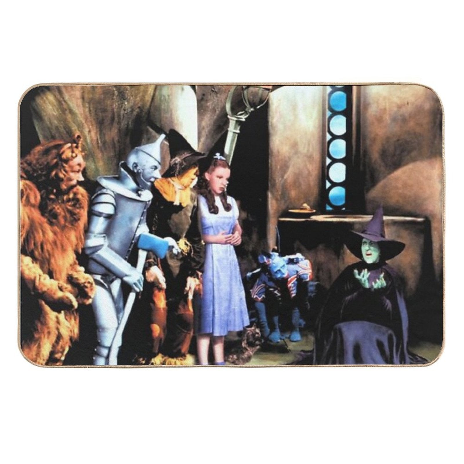 Colorized Vintage Design Print Stills  Oz Melting with  Mask  Dirt-Trapping Bath Mat