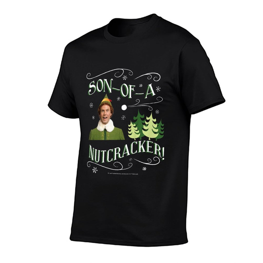 Kids Elf Buddy Son-Of-A-Nutcracker Tree Text Poster  Oversized Silhouette T-Shirt