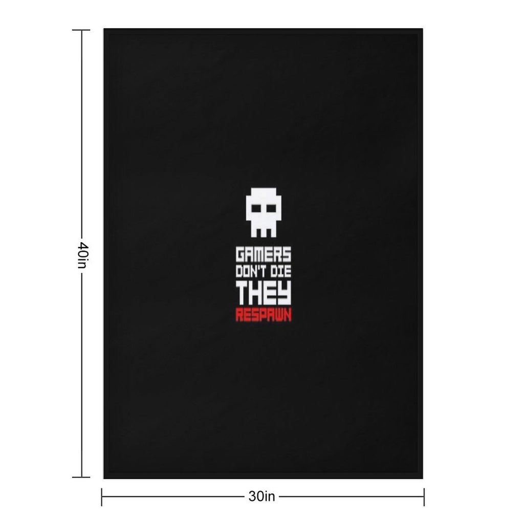 Pixel Skull Gamers Don't Die Lightweight Throw Blanket