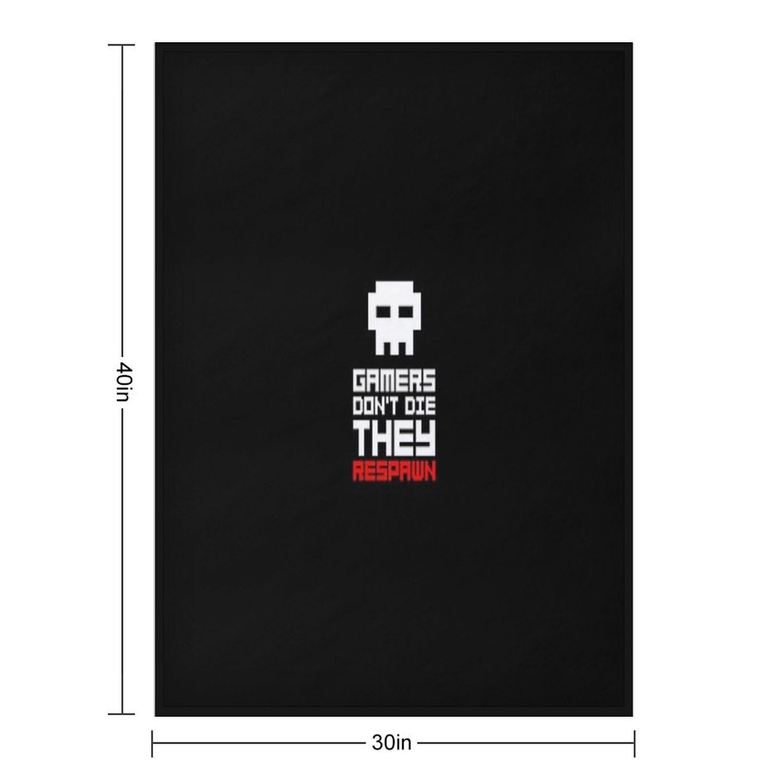 Pixel Skull Gamers Don't Die Lightweight Throw Blanket