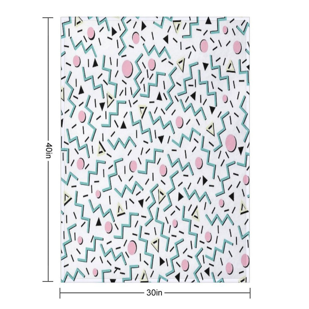 Back to The 80's Eighties, Funky Memphis Pattern Design All-season Throw Blanket
