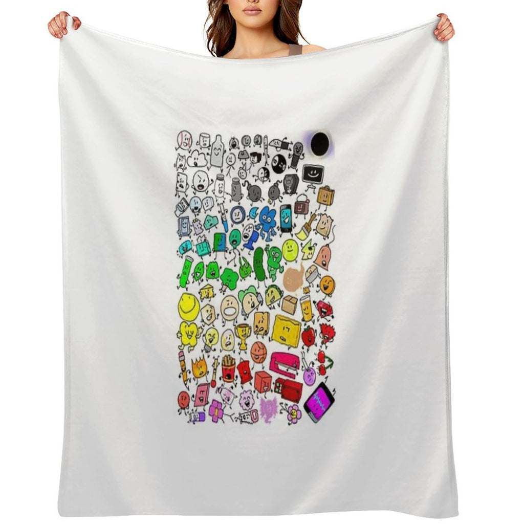 BFDI Inanimate Insanity All Characters (Transparent) Versatility Throw Blanket