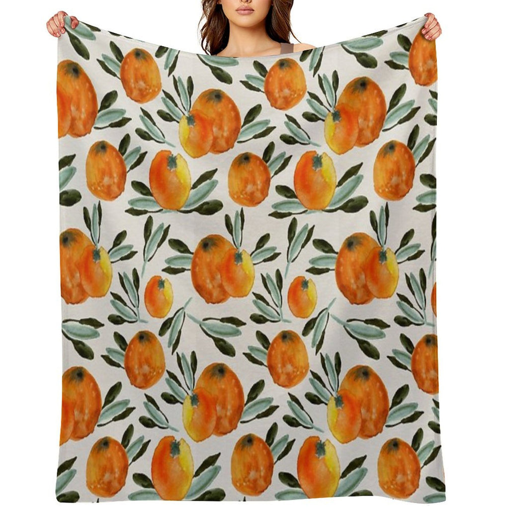Sunny Orange Sustainable Throw Blanket