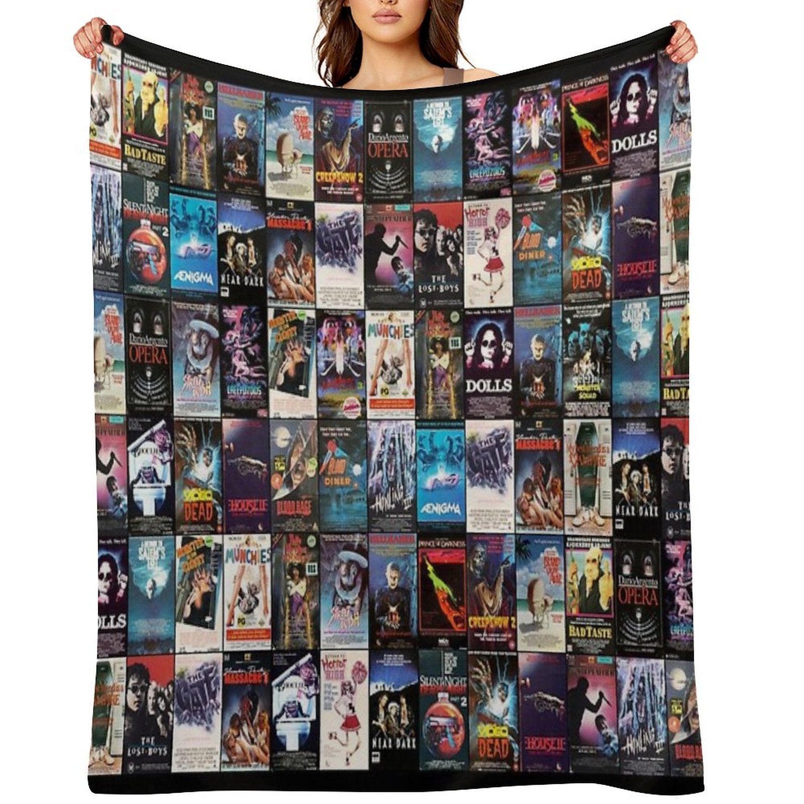 RETRO HORROR VHS ARTWORK - 1987 Easy Care Throw Blanket
