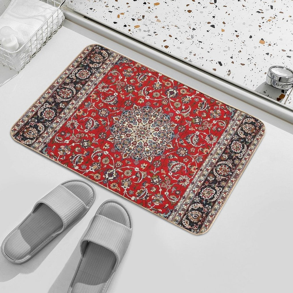 Fine Silk & Wool Isfahan Persian Rug Print  Toxin-Free Bath Mat