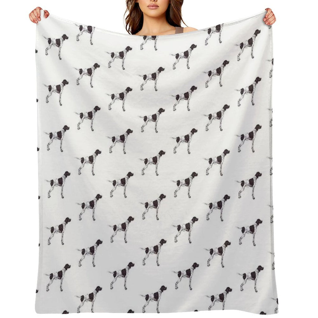 English Pointer Dog Breed Show Stack Stand Plush Throw Blanket
