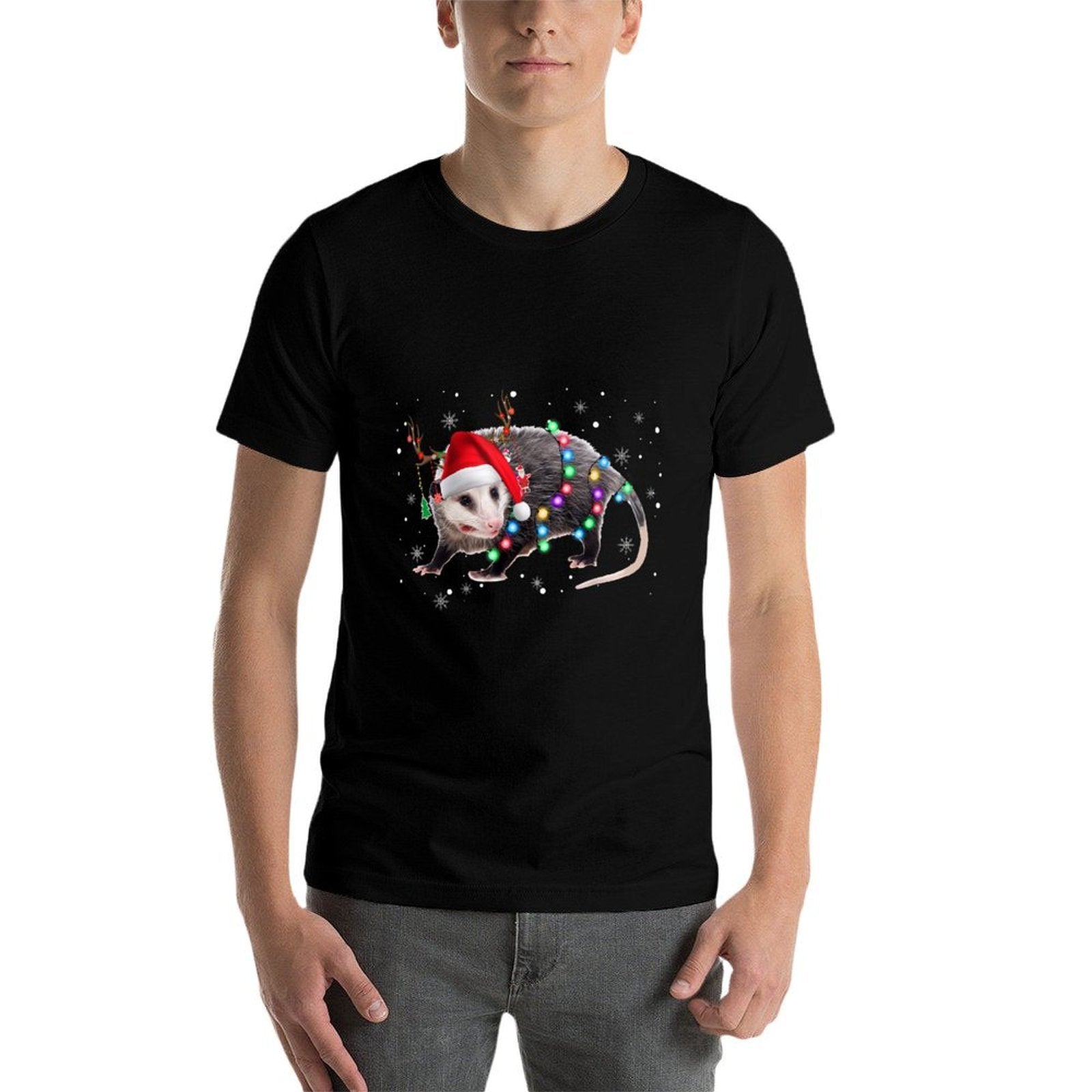 Possum Christmas Lights Santa Reindeer Possum Lover Gifts  Classic T-Shirt
