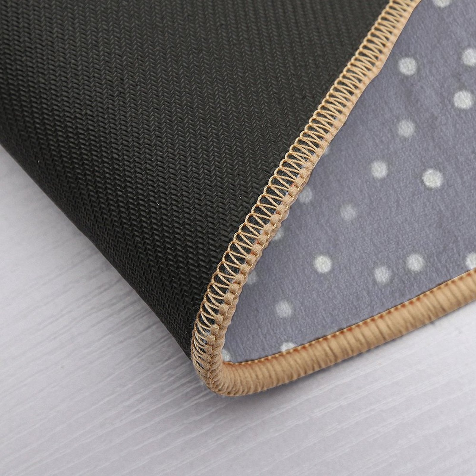 Blue Grey And White Color Polka Dots Design  Easy To Clean Bath Mat