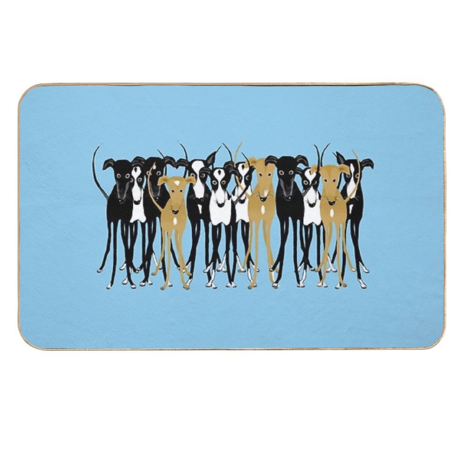 Greyhound Gathering  Repositionable Bath Mat