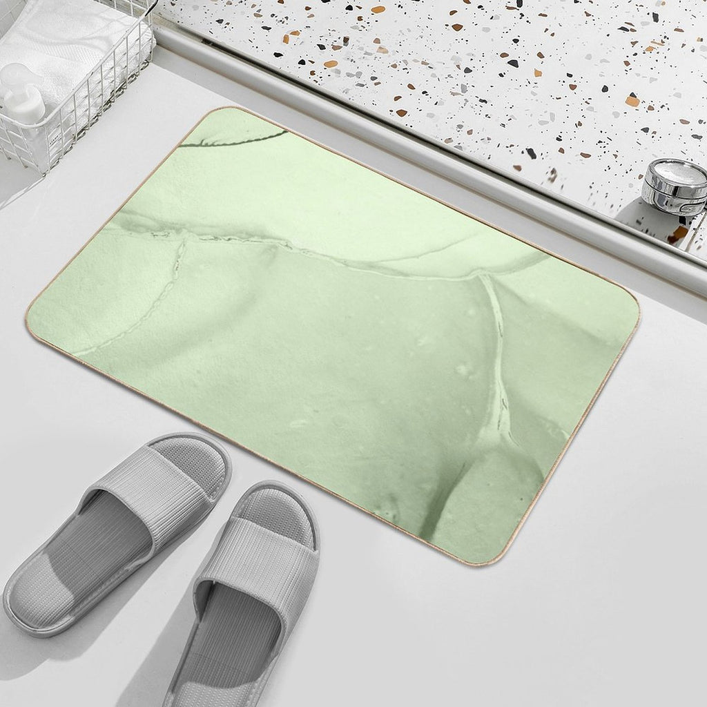 Soft Pastel Green, Sage Green Marble  Non-Slip Bath Mat
