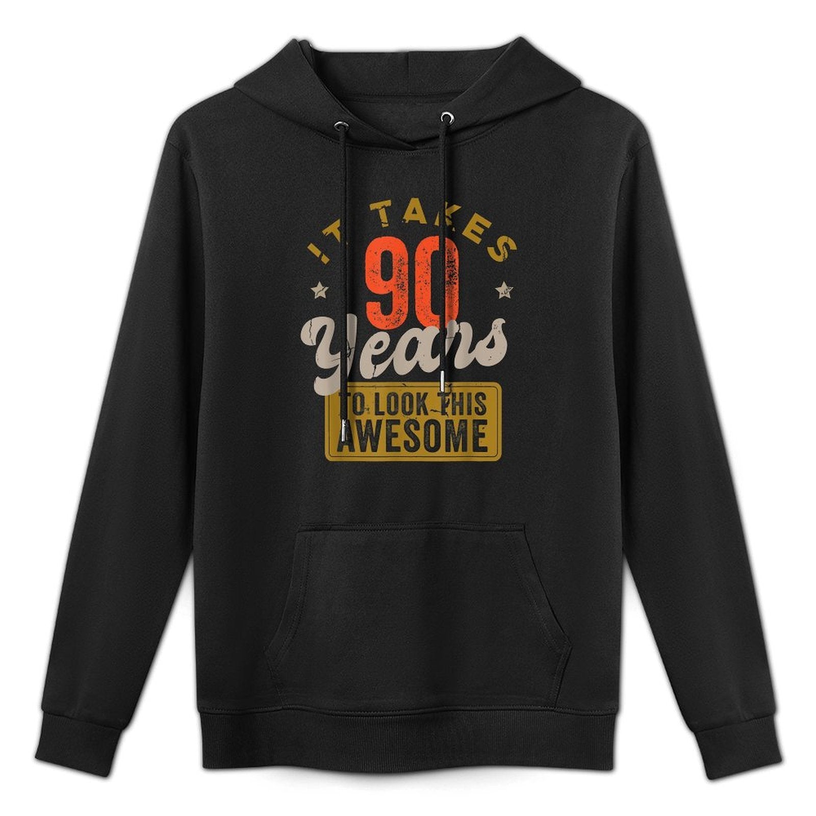 Awesome 90 Year Old - Vintage 90th Birthday Medium-Weight Fabric Hoodie
