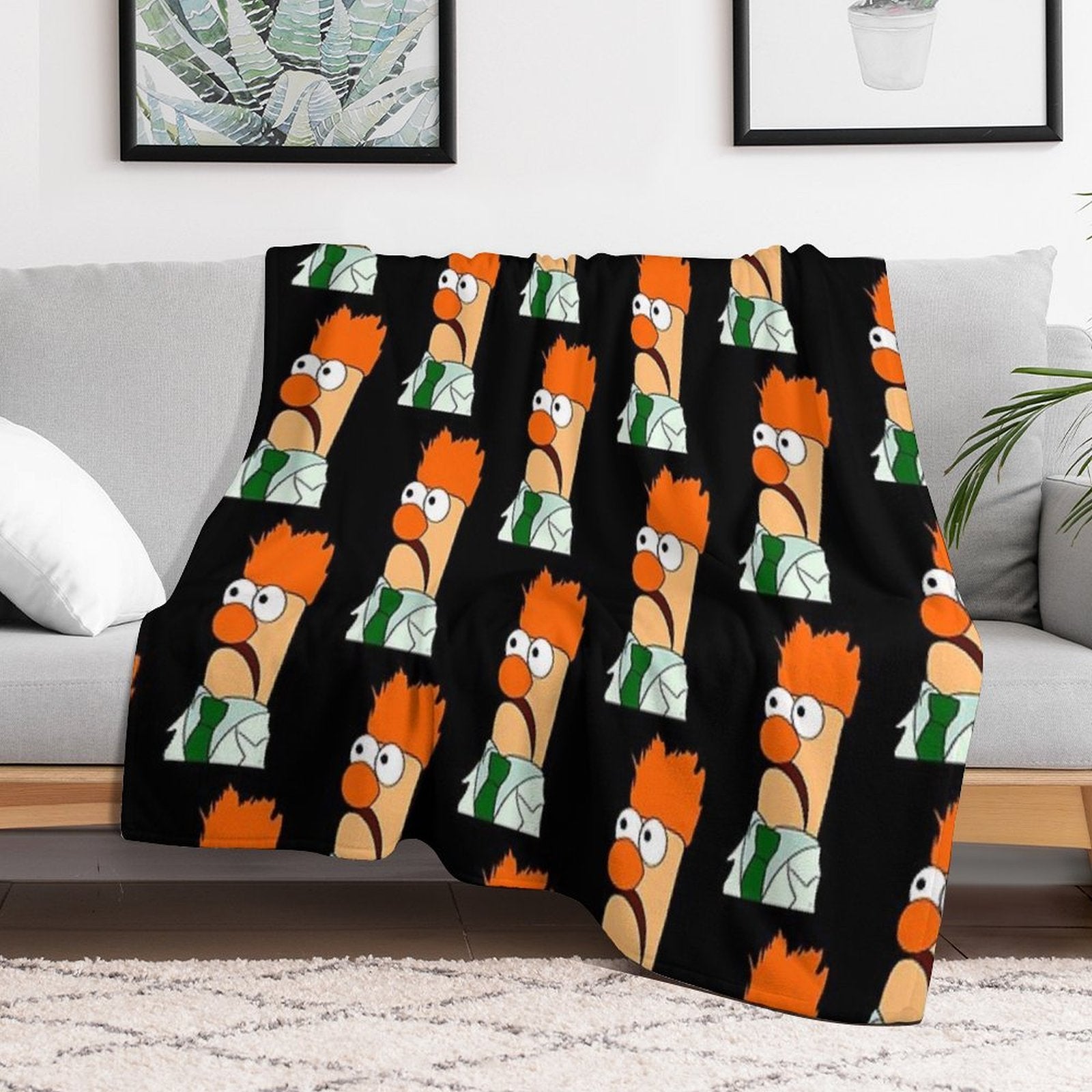 Beaker Comic Portrait (version 23 -  No Background) Easy Care Throw Blanket