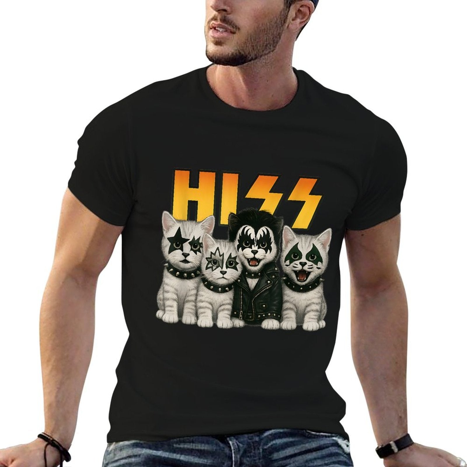 Cute Hiss Cats Rock Kittens Kitty Rocking Music Cat Lovers  Soft T-Shirt