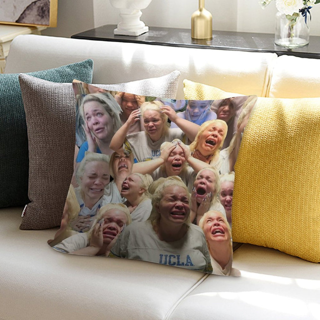 Trisha Paytas Crying Soft Reinforced Edging Throw Pillow
