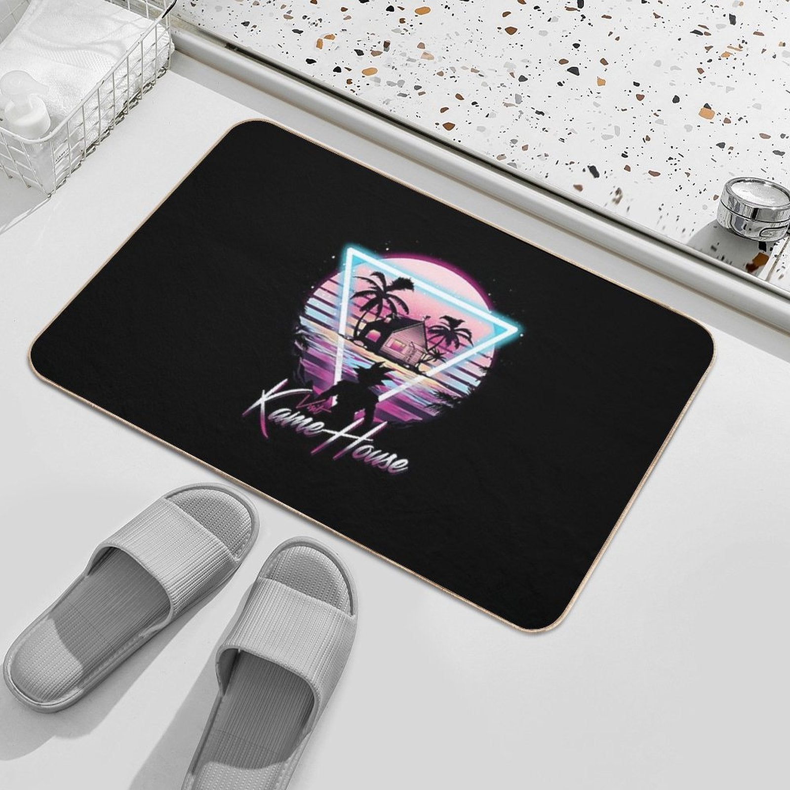 Turtle House Retro T-Shirt  Multi-Purpose Bath Mat