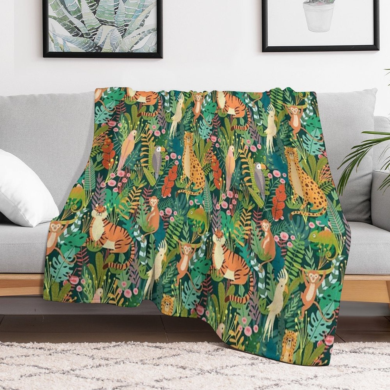 Tropical Jungle Print - For A Nature Lover, Tropical Jungle Decorating Print. Eco-conscious Throw Blanket