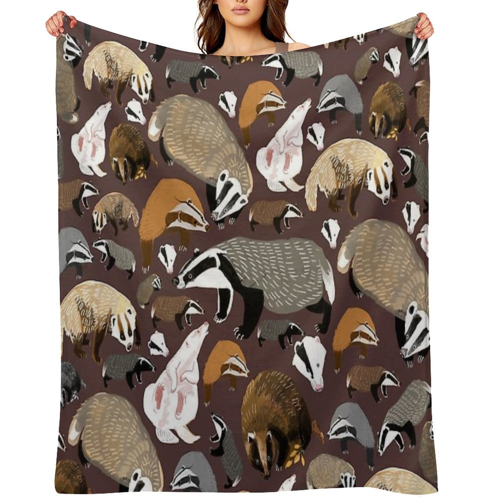 European Badger Eco-conscious Throw Blanket