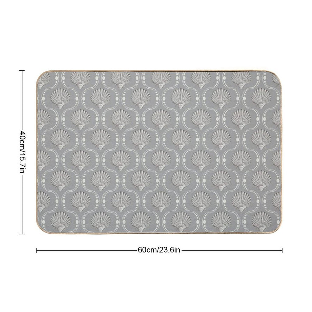 Scallops And Spots Neutral Mocha And Sepia Brown  Pet-Safe Bath Mat