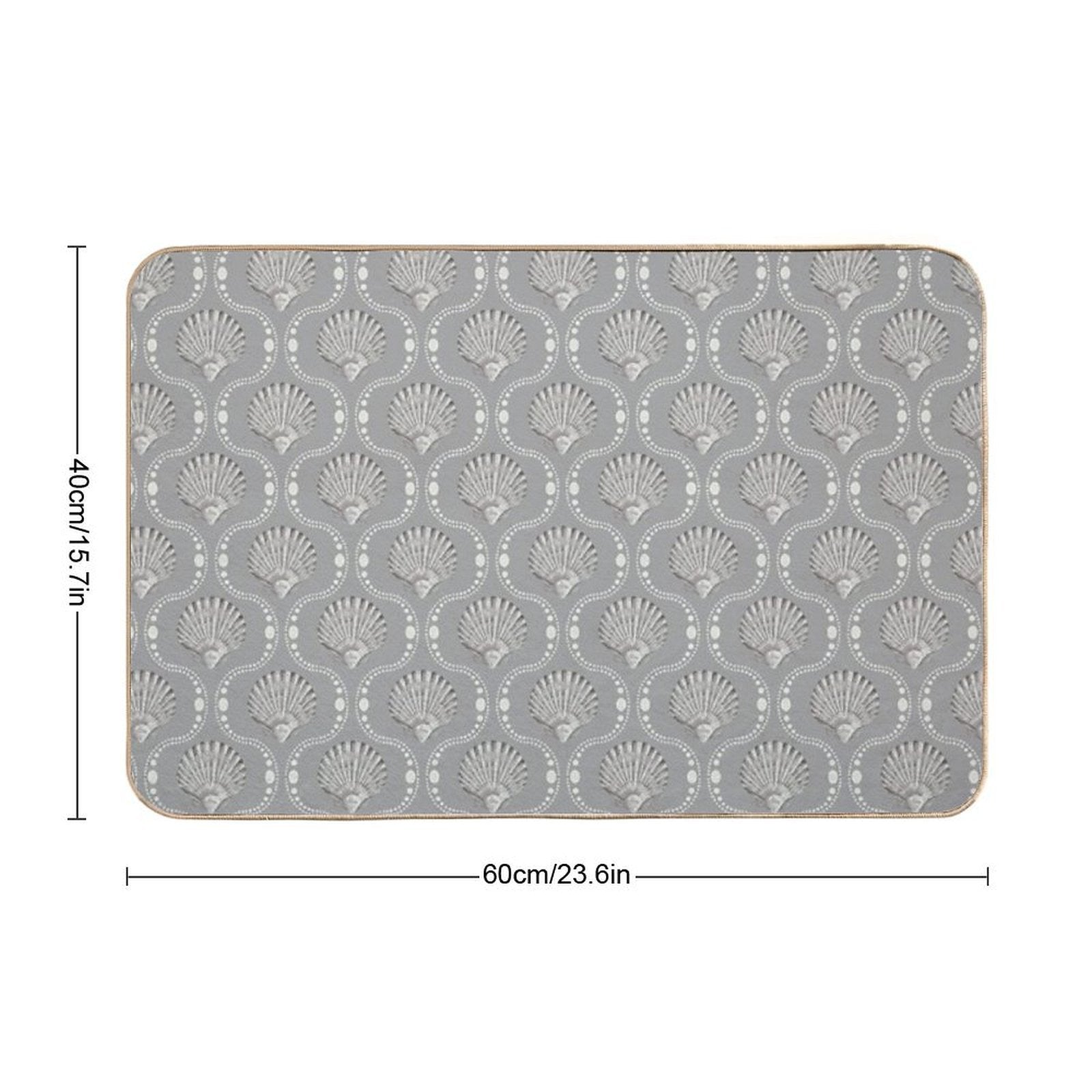 Scallops And Spots Neutral Mocha And Sepia Brown  Pet-Safe Bath Mat