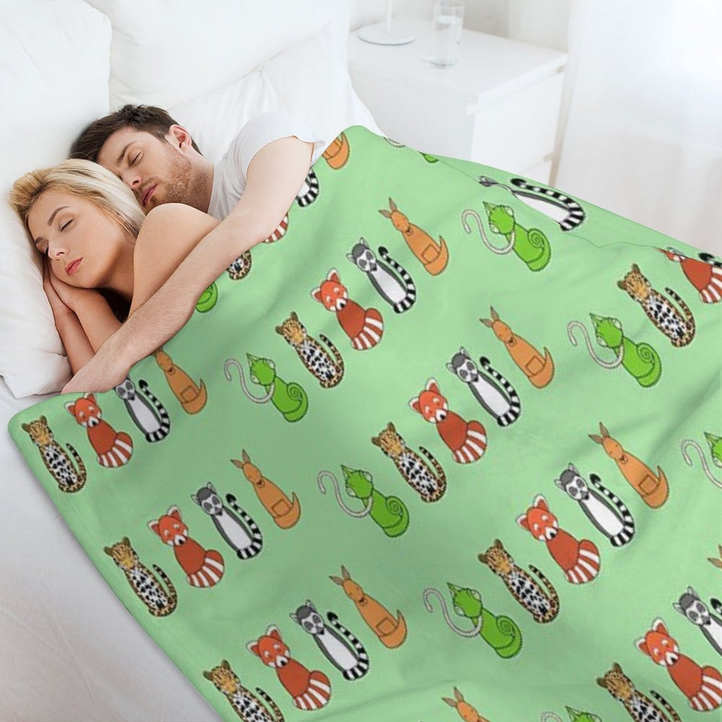 Exotic Critter Line-up Anti-pilling Throw Blanket