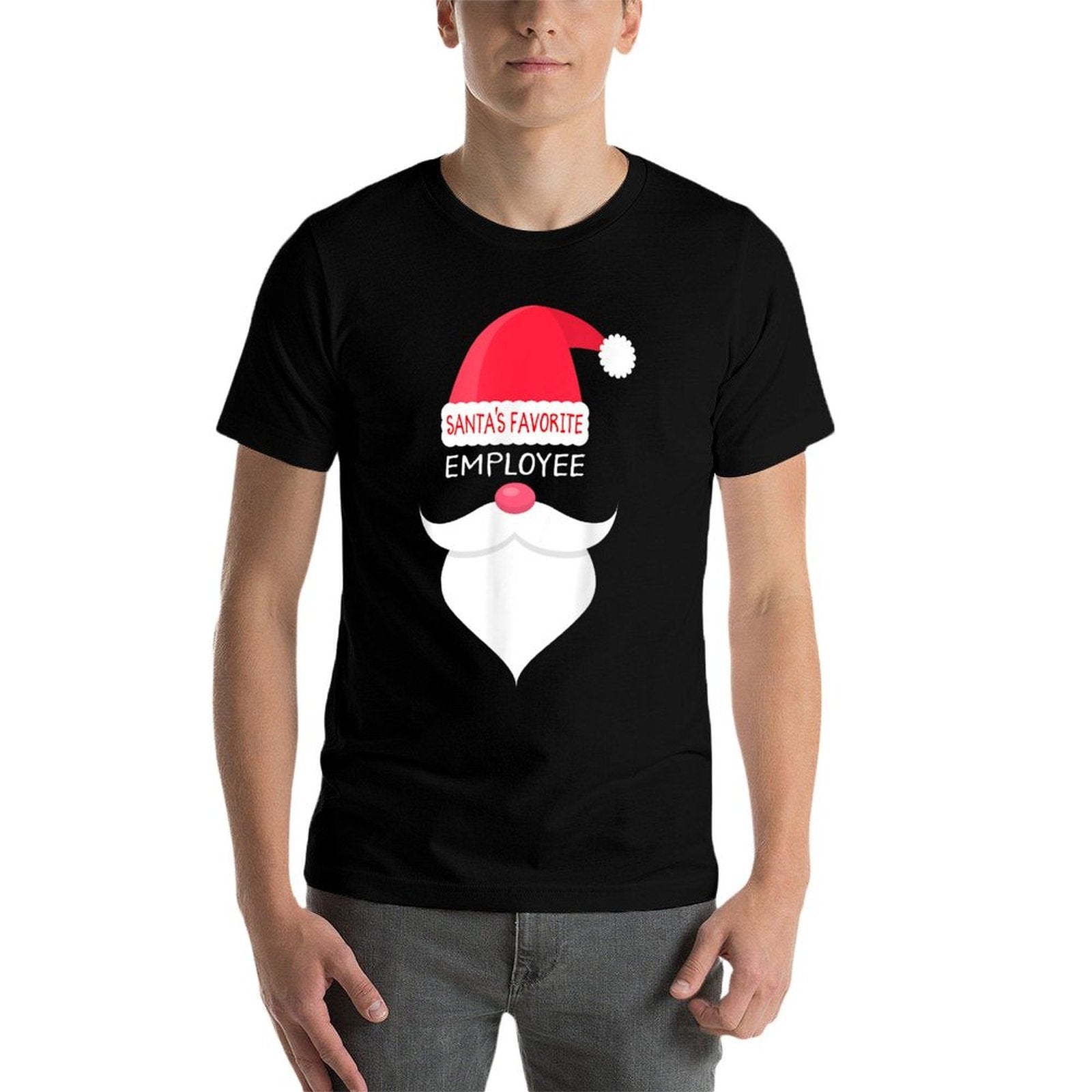Funny Christmas Gift for Employee, Santas Favorite  Fade-proof Color T-Shirt