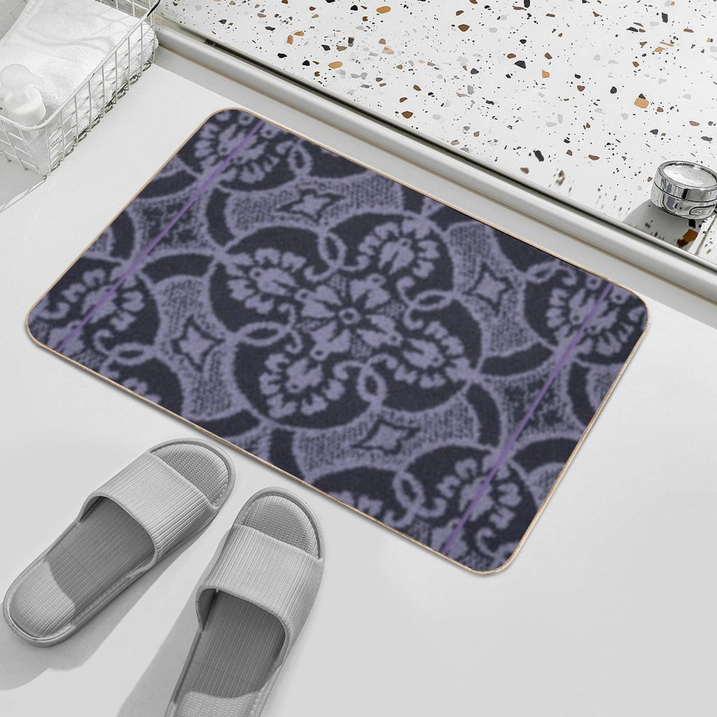 2023 New Digital Lavender Floral Pattern  Dirt-Trapping Bath Mat