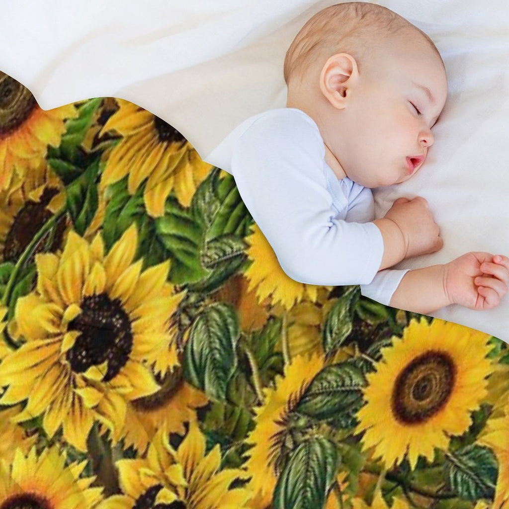 Vintage Sunflowers Pattern Nightgarden Shrink-resistant Throw Blanket