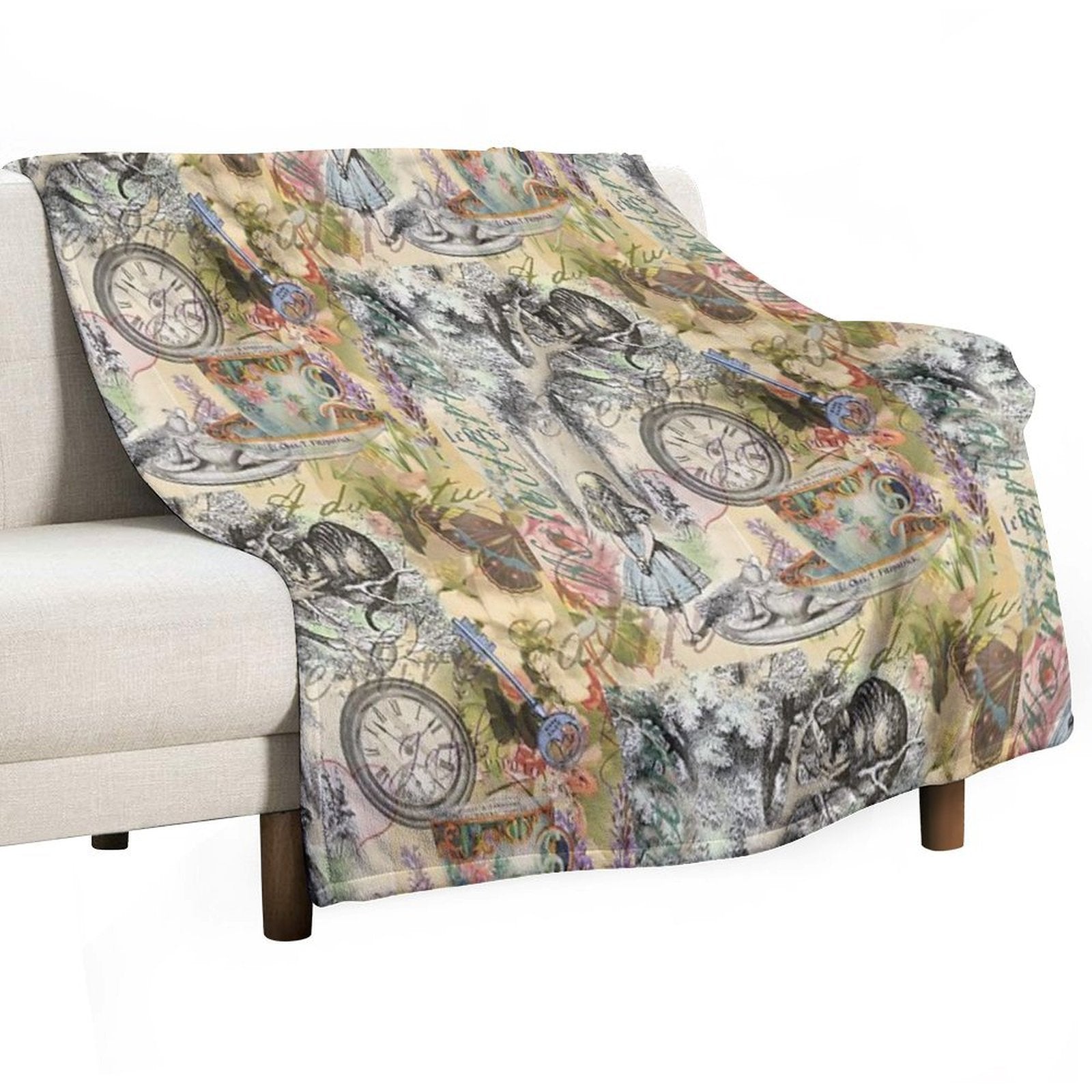 Cheshire Cat Alice in Wonderland Quick-dry Throw Blanket