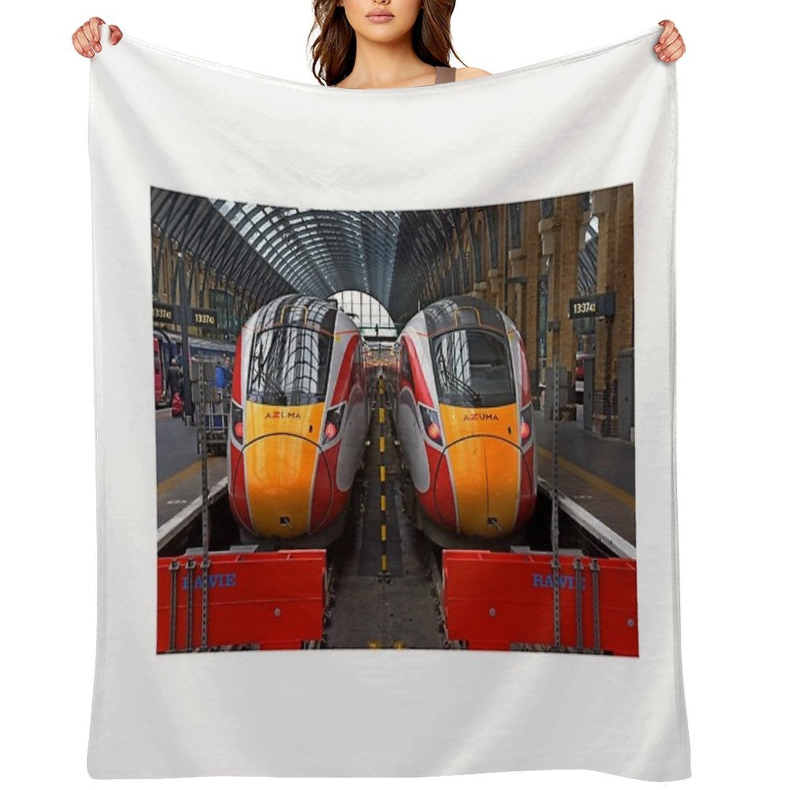 LNER Azuma Trains at Kings Cross Compact Throw Blanket