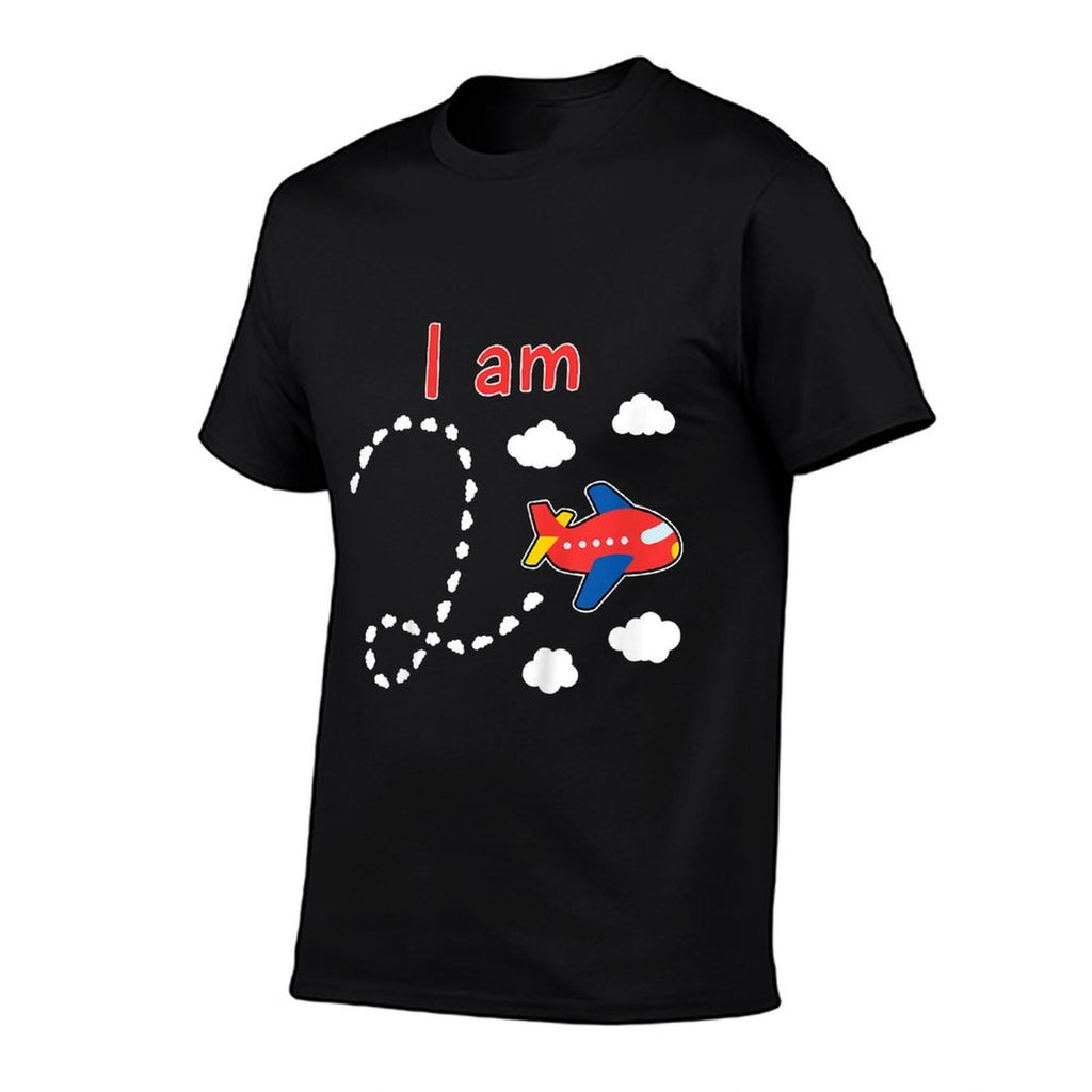 Kids Cute Airplane I Am (2 Year Old) 2 Years Birthday  Trendy Pattern T-Shirt