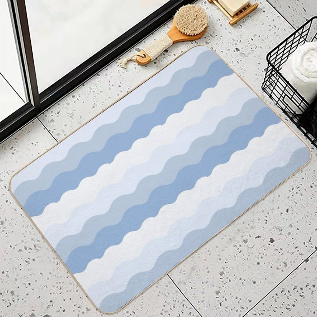 Ocean Waves Pattern  Rapid-Drying Bath Mat