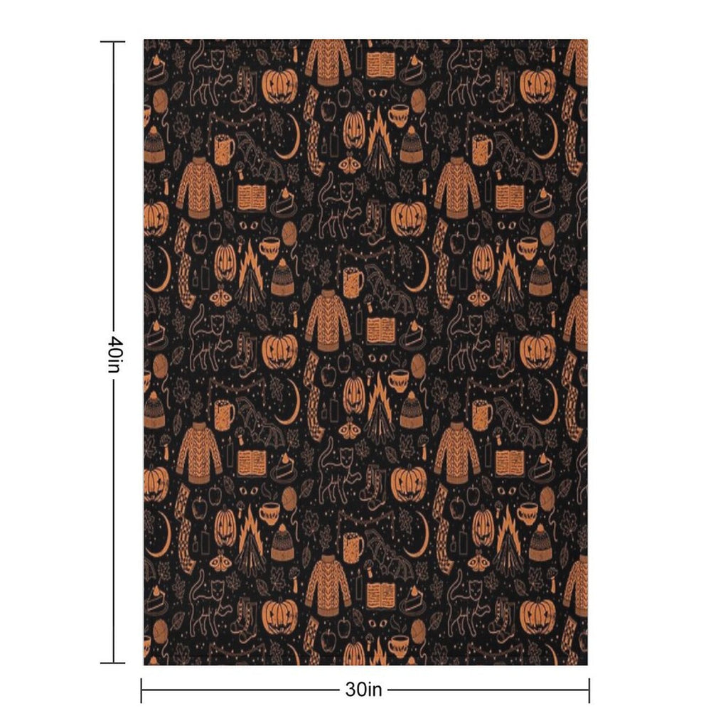 Autumn Nights Halloween Lightweight Throw Blanket