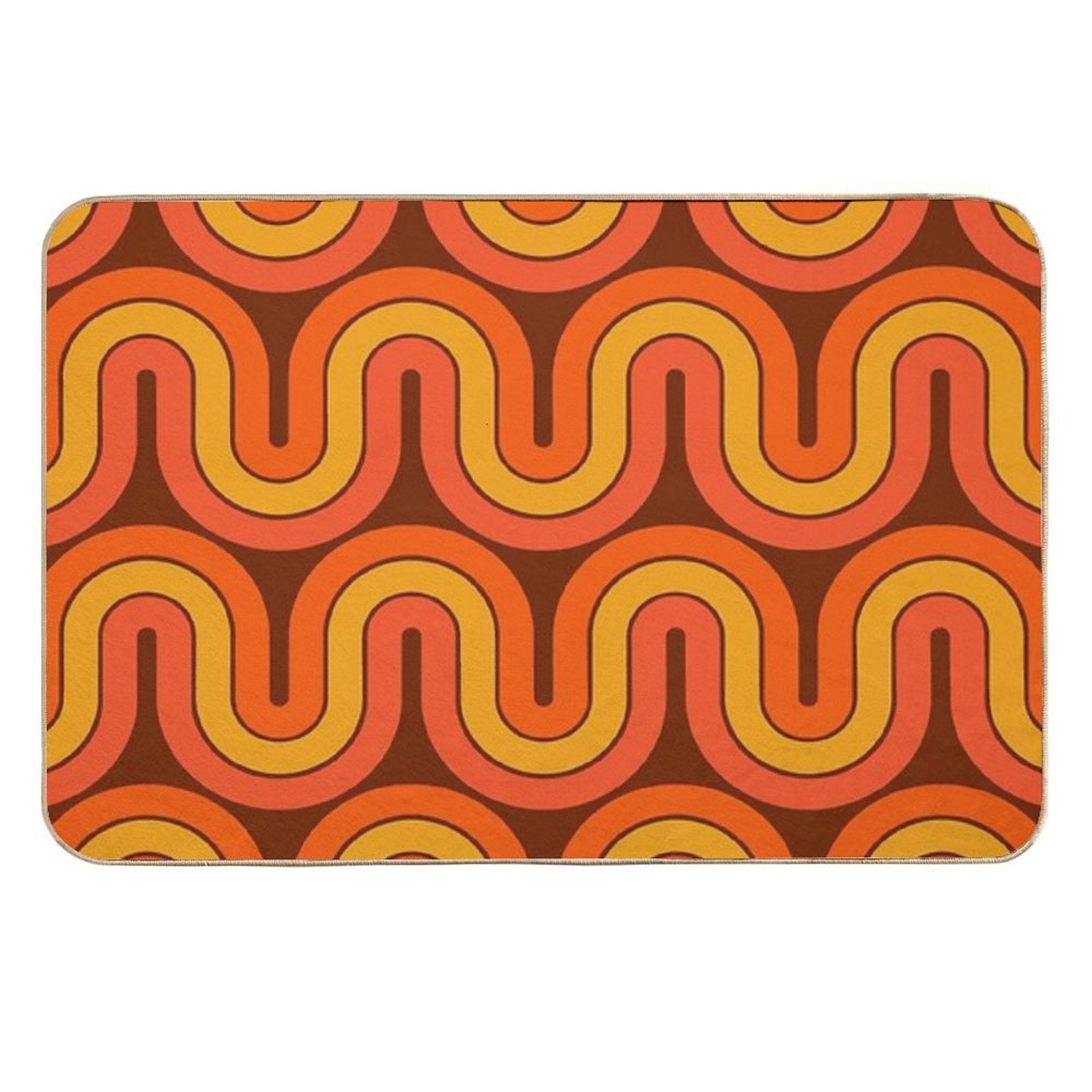 Retro Geometric Gradient Design  Multi-Purpose Bath Mat