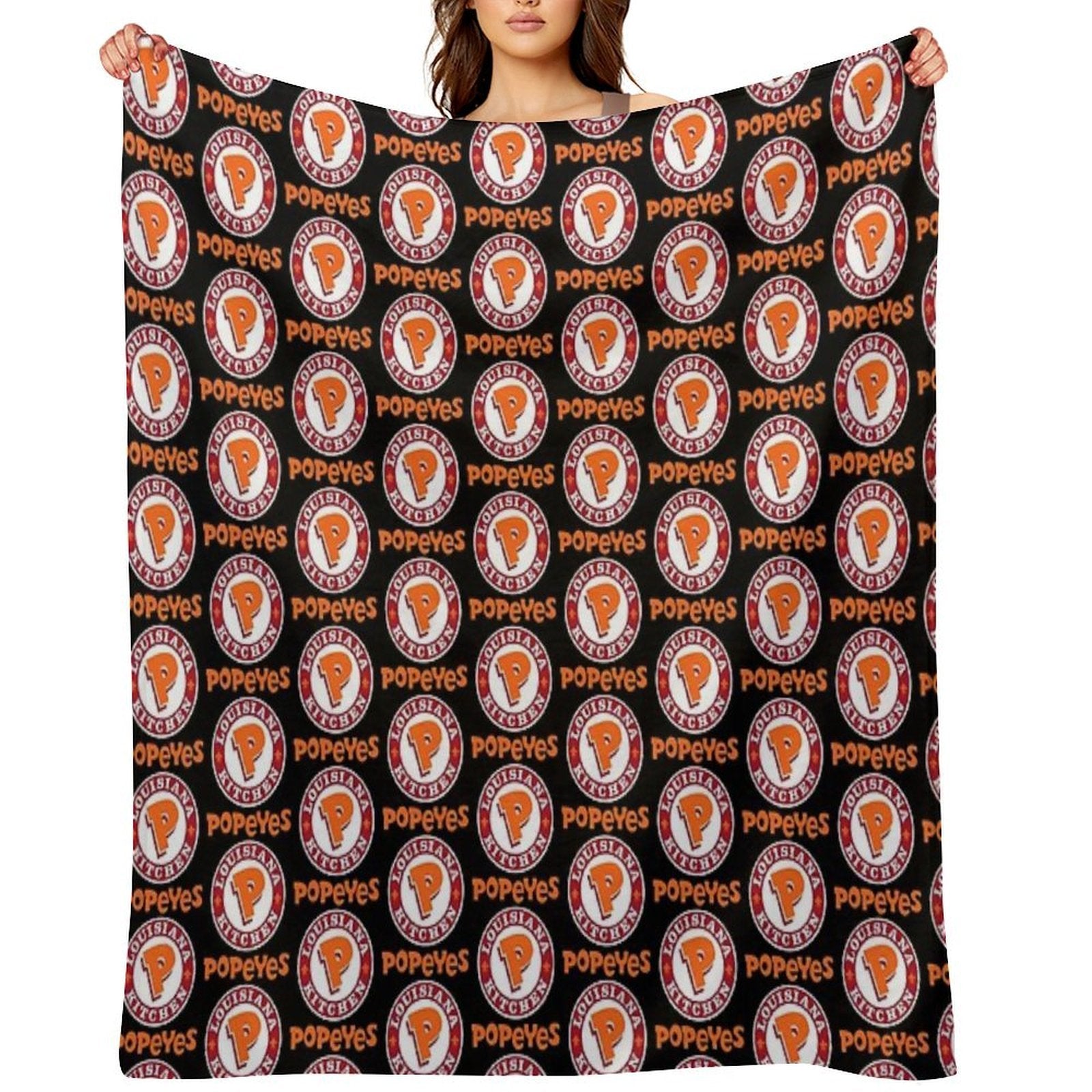 Louisiana Kitchen Popeyes Classic Logos Premium Throw Blanket