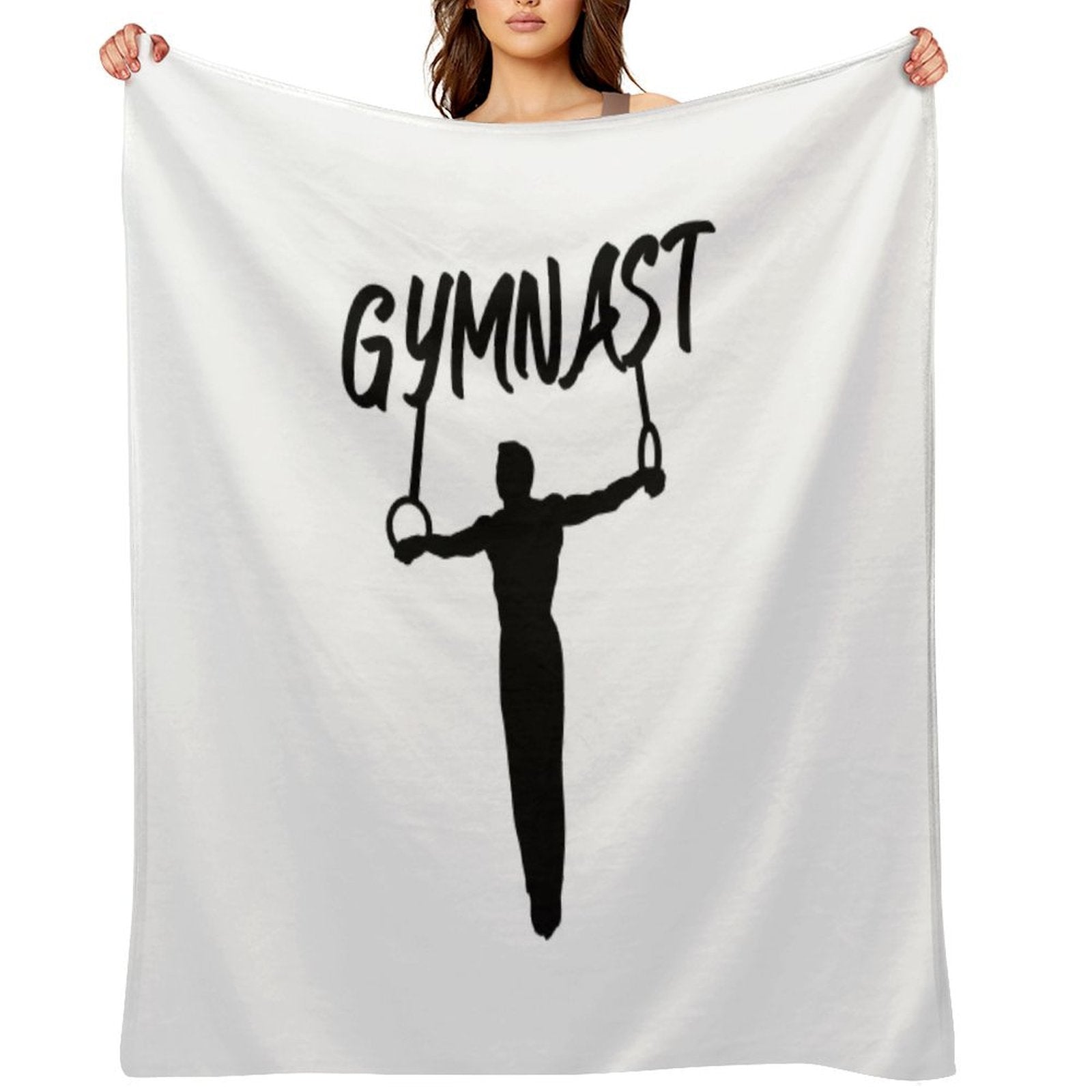 Gymnastics - Gymnast & Rings, Men's Gymnastics Machine-washable Throw Blanket