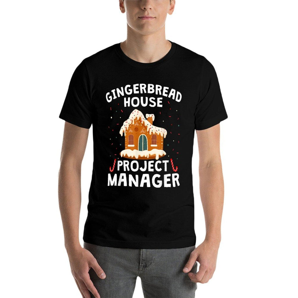 Gingerbread House Project Manager Cookie Baking Christmas  Oversized Silhouette T-Shirt