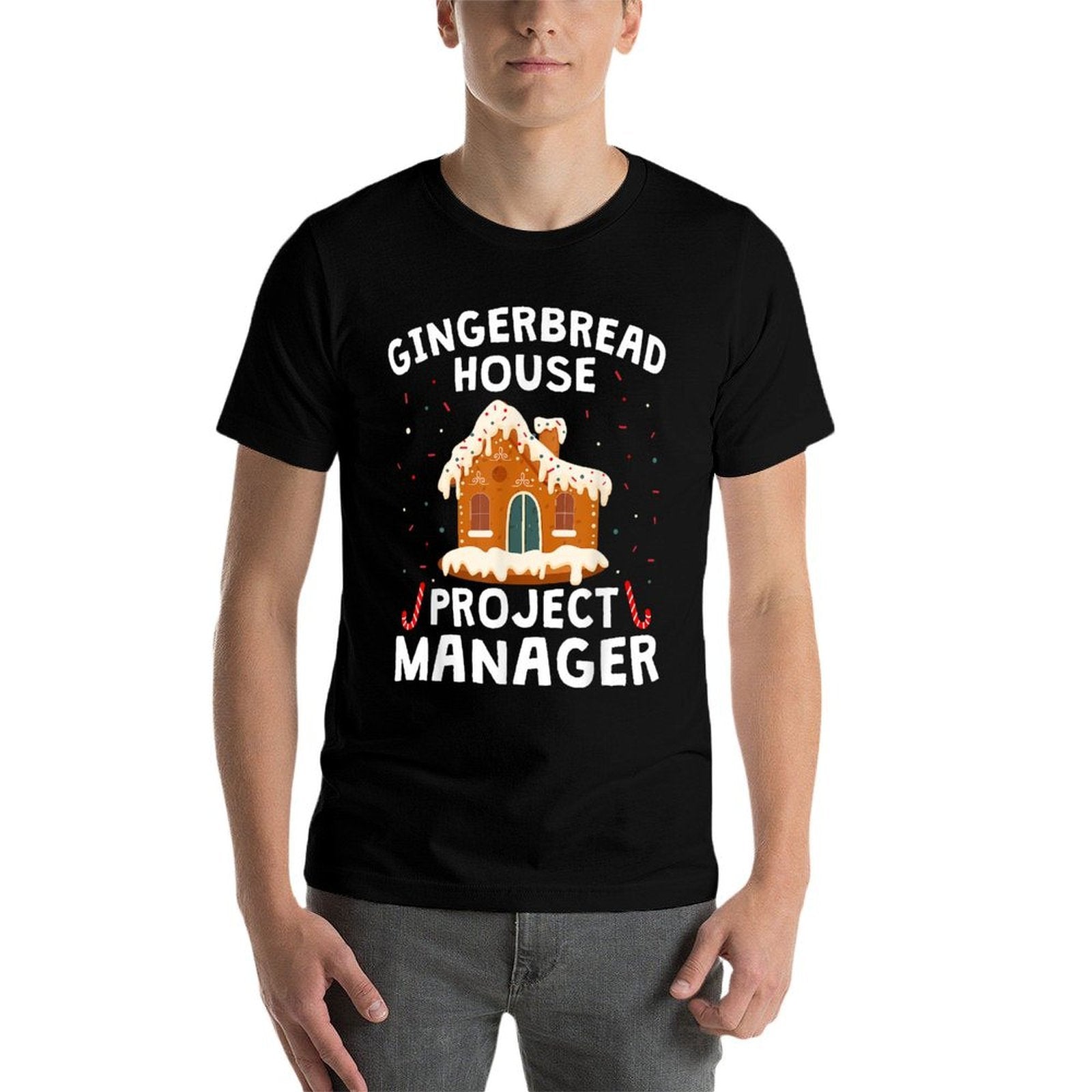Gingerbread House Project Manager Cookie Baking Christmas  Oversized Silhouette T-Shirt