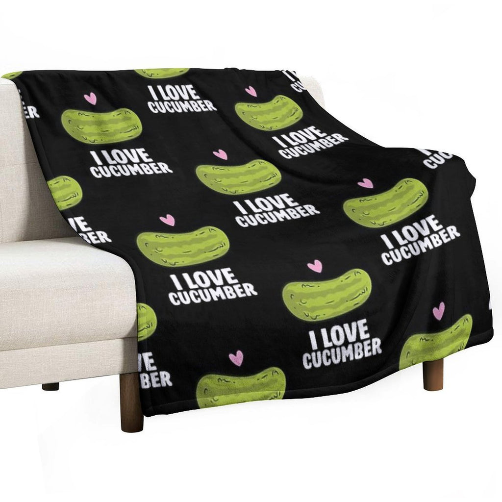 Cucumber - I Love Cucumber Travel-friendly Throw Blanket