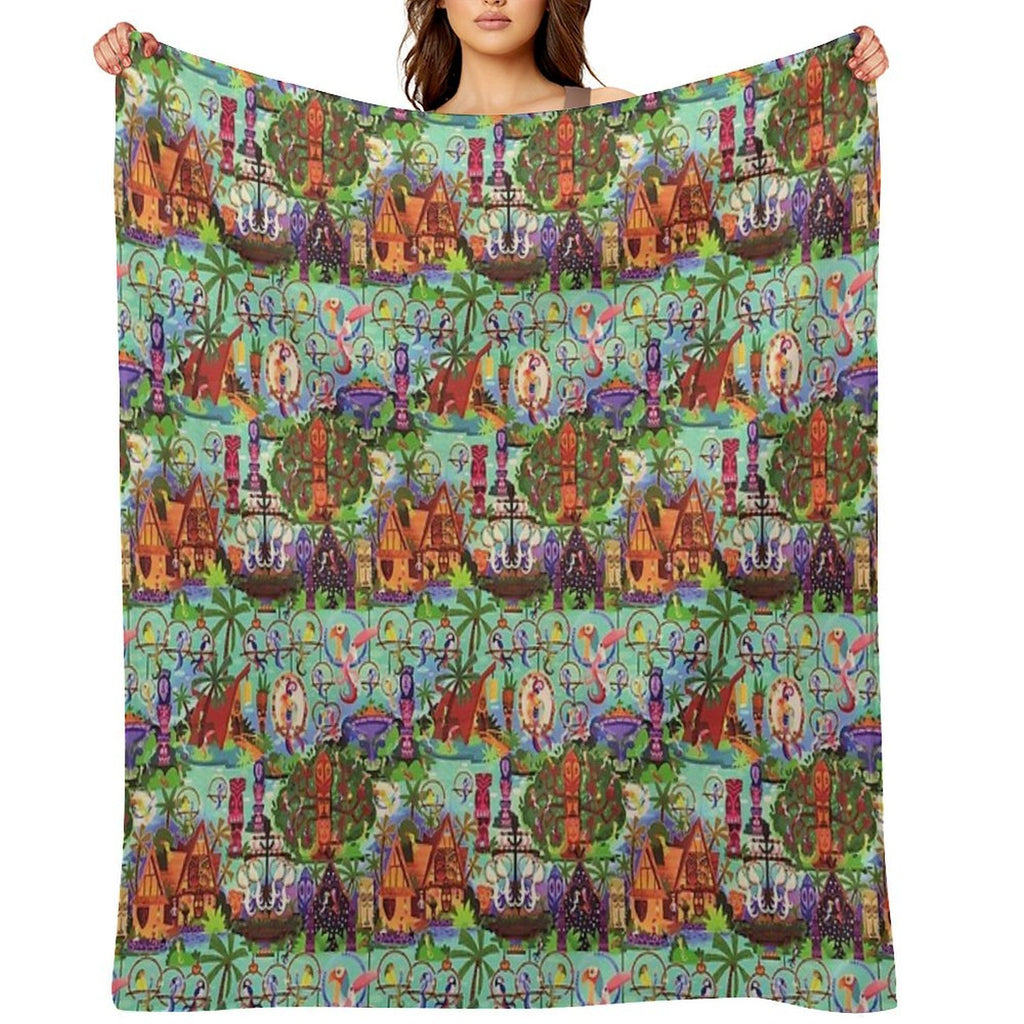 The ORIGINAL Enchanted Tiki Room Collage Gift-ready Throw Blanket
