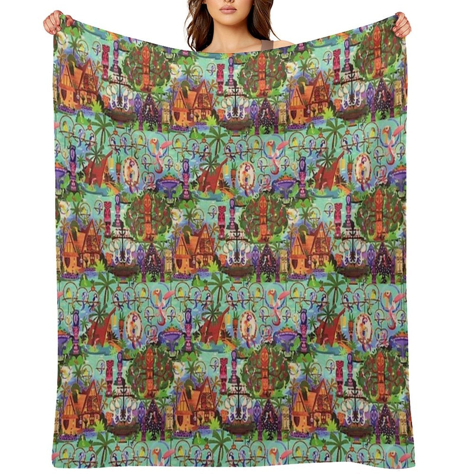 The ORIGINAL Enchanted Tiki Room Collage Gift-ready Throw Blanket