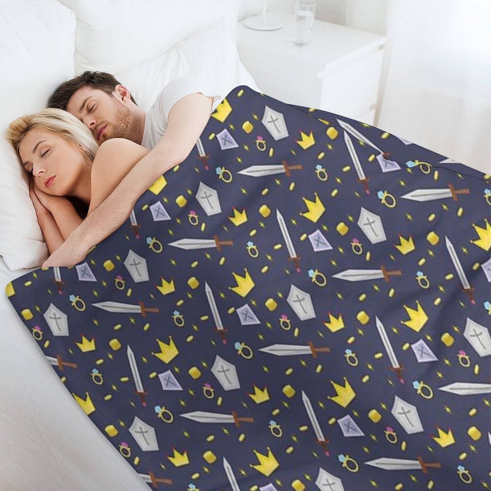 Adventure in The World of Knights Sustainable Throw Blanket