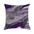 Dark Violet Marble Agate Silver Glam #1 (Photo of Glitter Only - Not Reflective) Soft Short Plush Fabric Throw Pillow