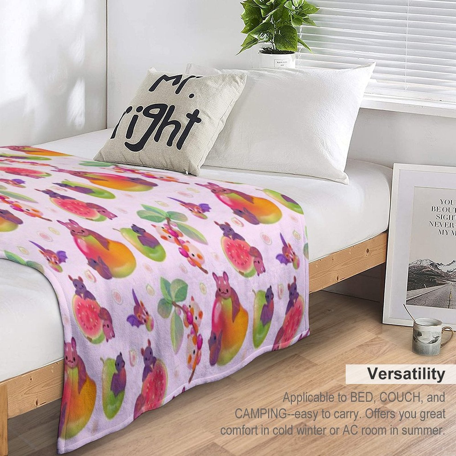 Fruit And Bat - Pastel All-season Throw Blanket