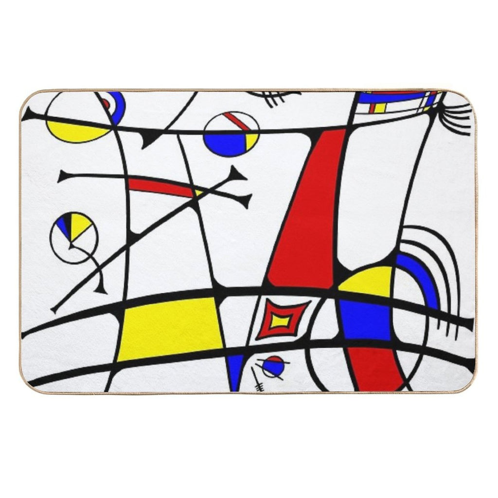 Miro-inspired Abstract  Eco-Friendly Bath Mat