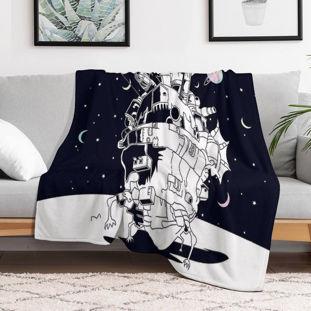 Castle in A Starry Night All-season Throw Blanket