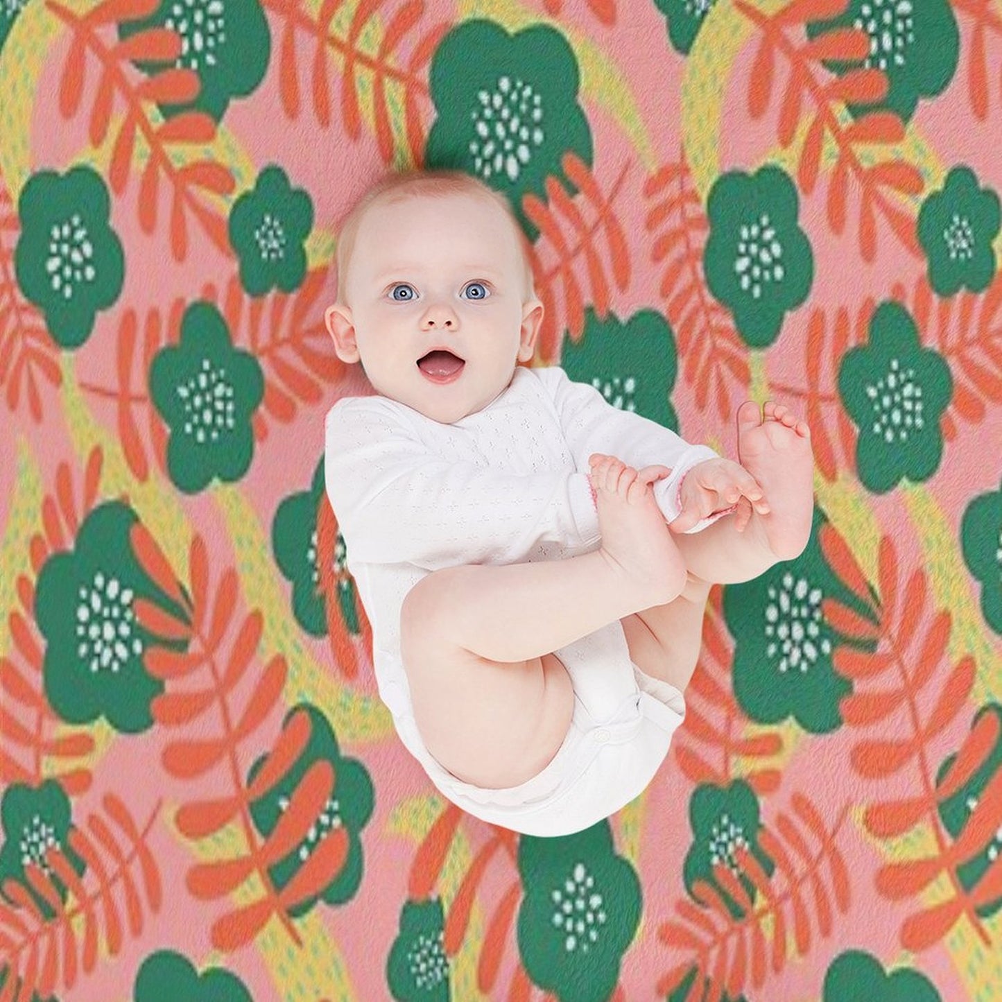 Bright Florals Wrinkle-free Throw Blanket