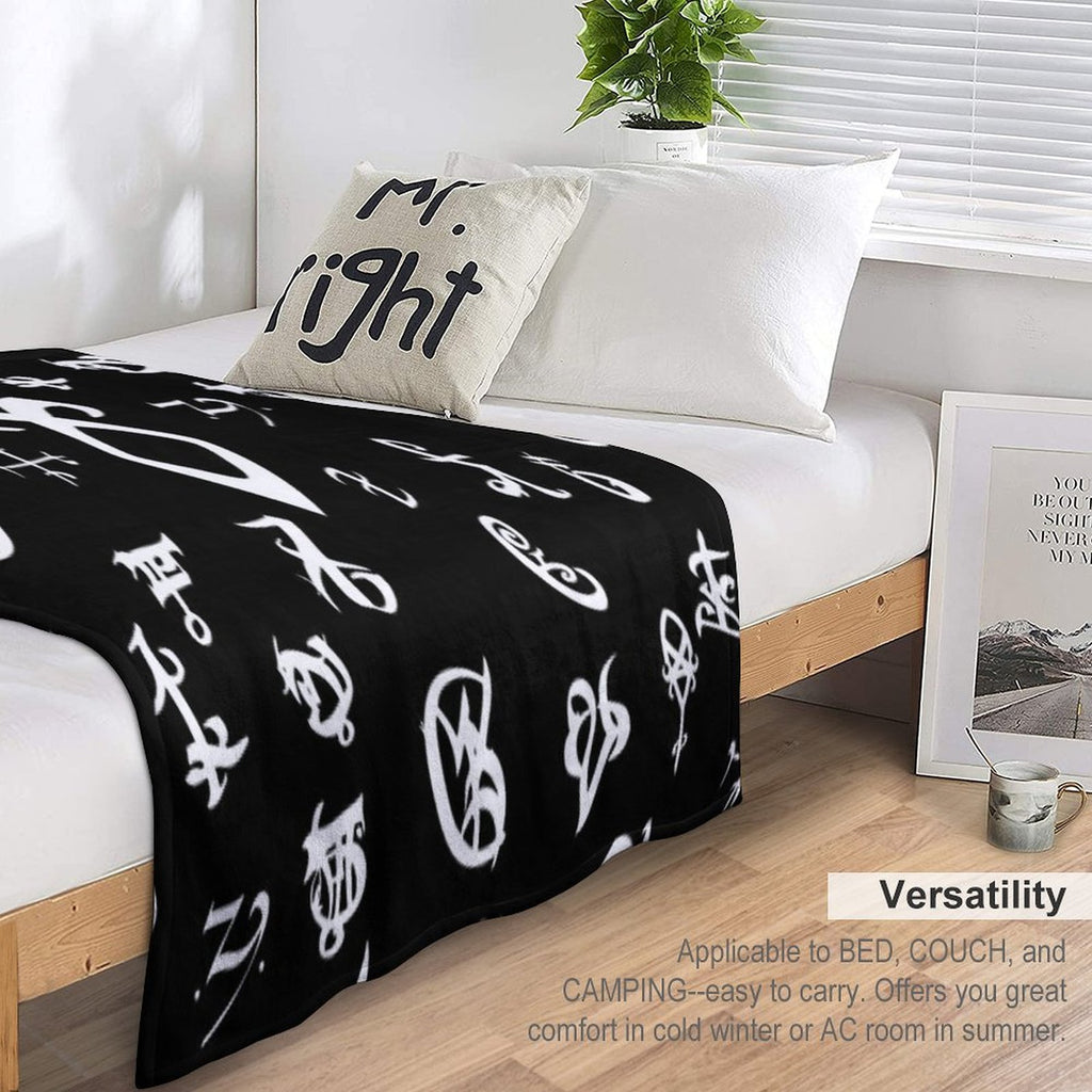 Runes Plush Throw Blanket