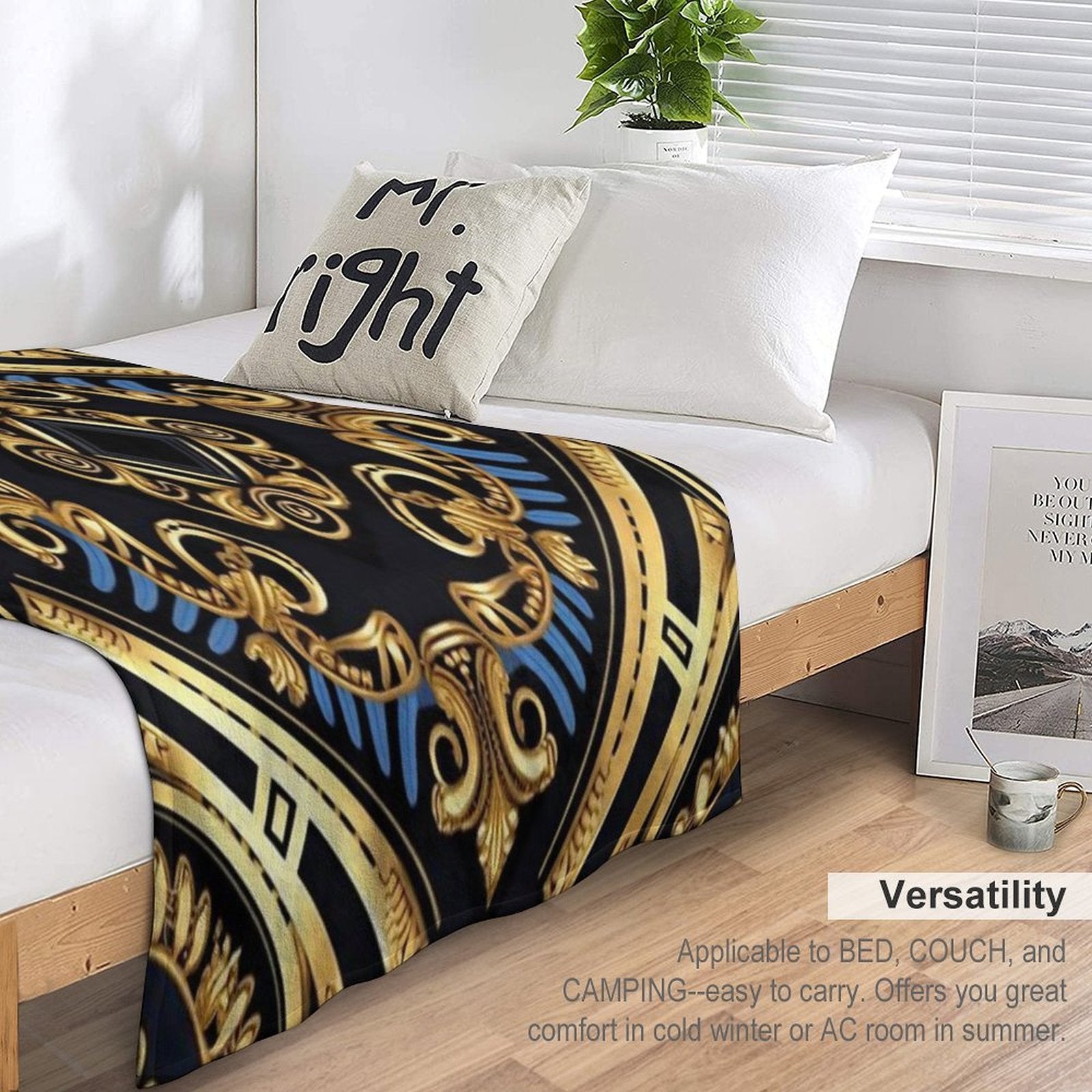 Golden Anti-pilling Throw Blanket